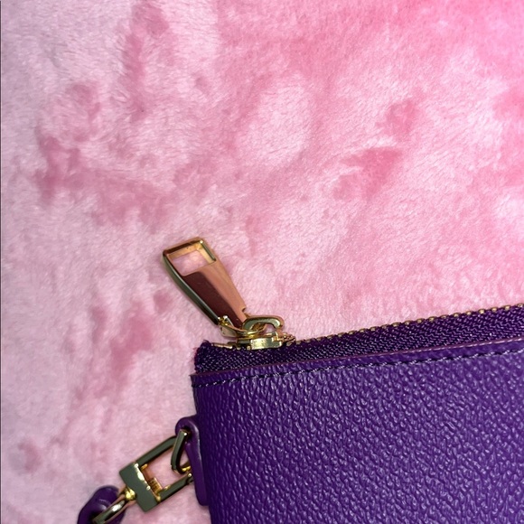 Tory Burch Violet Landon Large Leather Wristlet Clutch NWOT - Picture 4 of 13